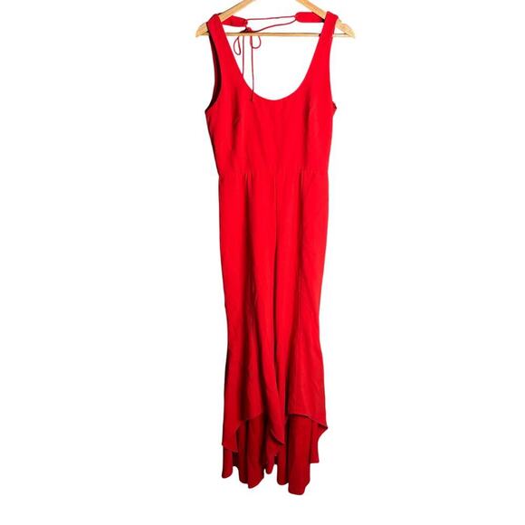 Intermix Gabrielle Ruffle Jumpsuit Red Size 4 - Picture 3 of 6